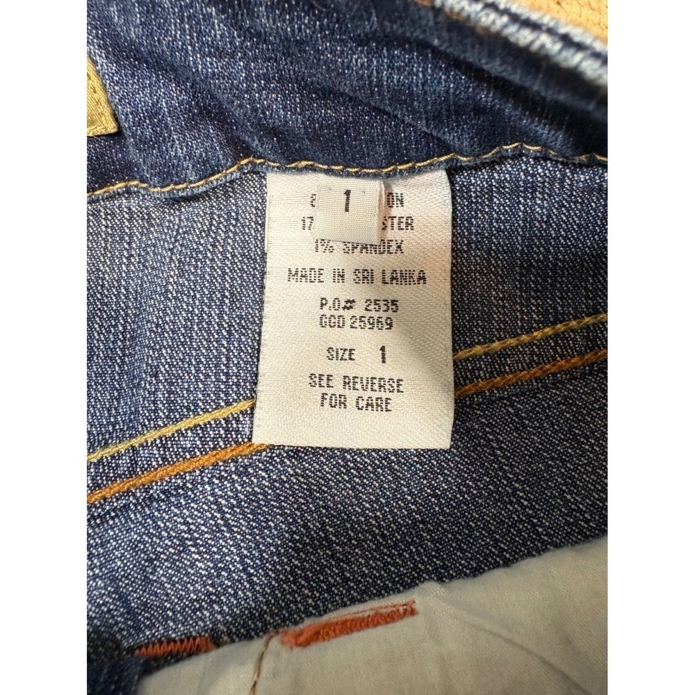 Paris Blues Distressed Bootcut Jeans Capris Blue Wash Denim Size 28‎ Vintage - Picture 9 of 10